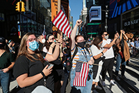 Election celebrations in Times Square, New York, Richard Moore